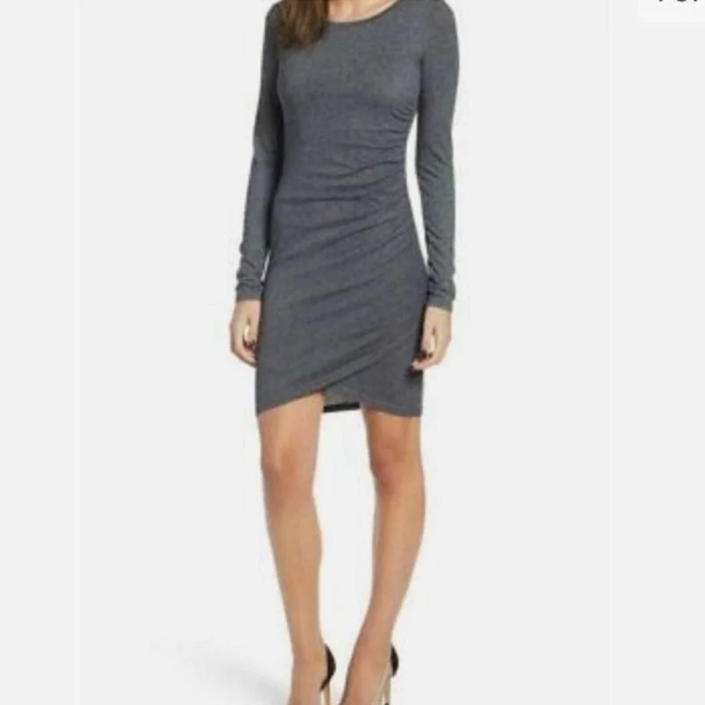 Nordstrom Leith Ruched Long Sleeve Dress